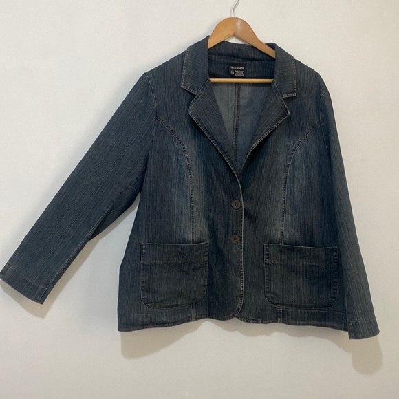 Woman Jackets & Blazers - Woman -  Vintage 90s Y2K Denim Jacket - Size 18